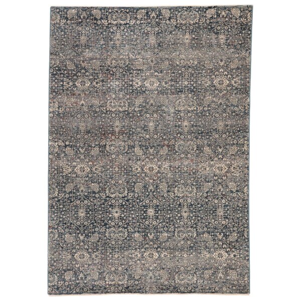 Vibe By Jaipur Living Torryn Damask Gray & Blue Runner Rug , 2 ft. 5 in
